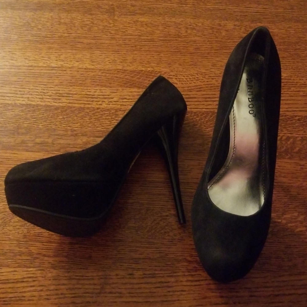 Black Sueded Stillettos